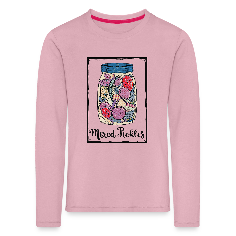 Kinder Premium Langarmshirt - “Mixed Pickles” - Hellrosa