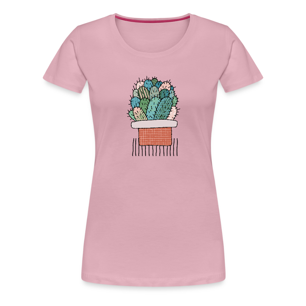 Frauen Premium T-Shirt "Kaktus in Terracotta" - Hellrosa