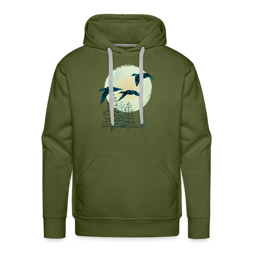 Men’s Premium Hoodie "Zugvögel" - Olivgrün
