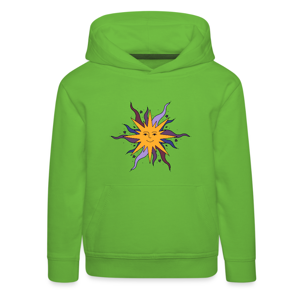 Kinder Premium Hoodie - Warme Sonne - Hellgrün