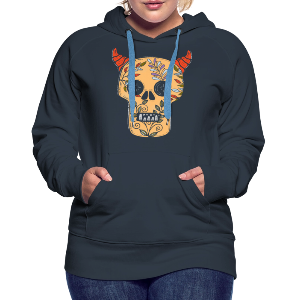 Frauen Premium Hoodie "Teufelsschädel" - Navy