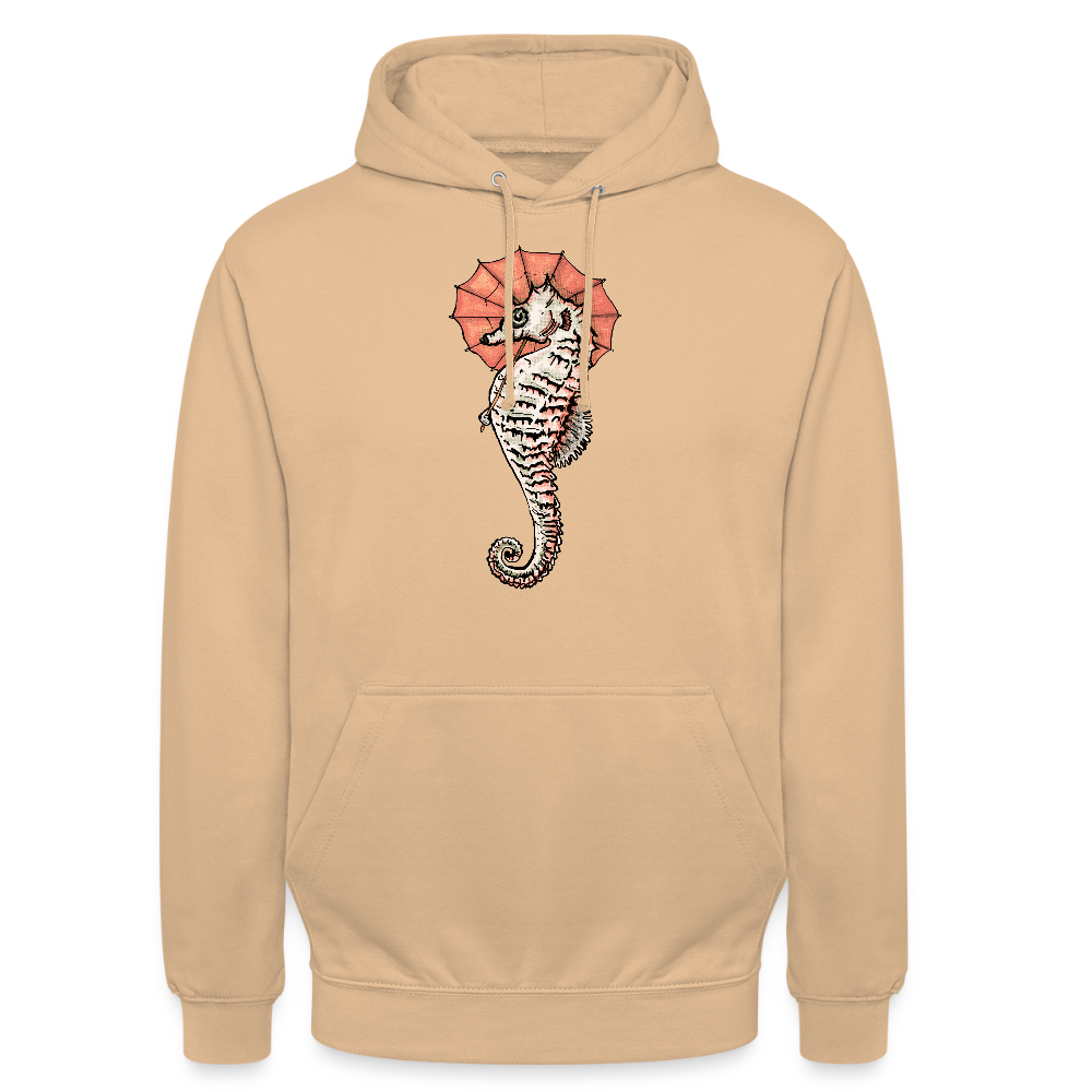 Unisex Hoodie - "Seepferdchen Mandarin" - Pfirsich