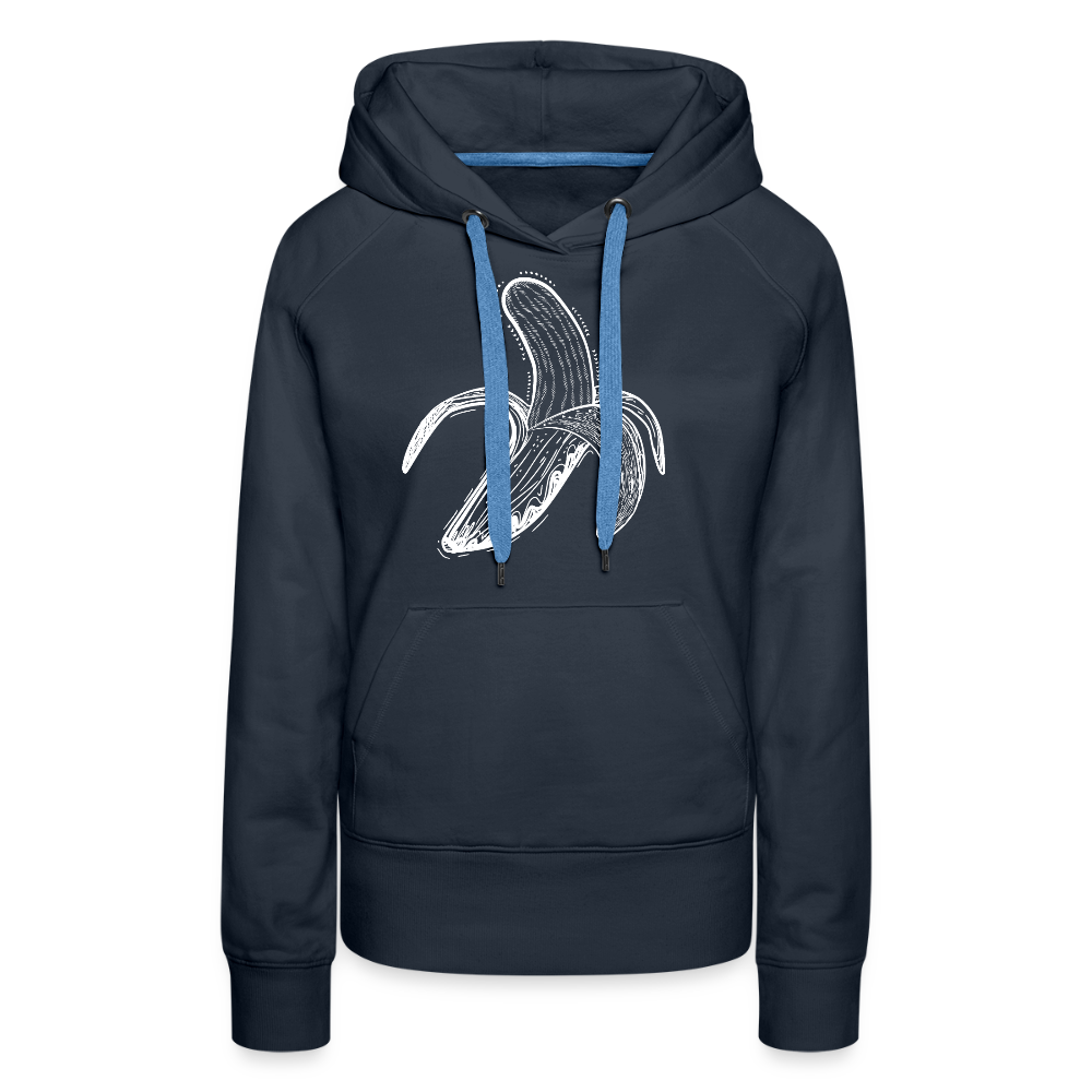 Frauen Premium Hoodie - "Weiße Banane" - Navy
