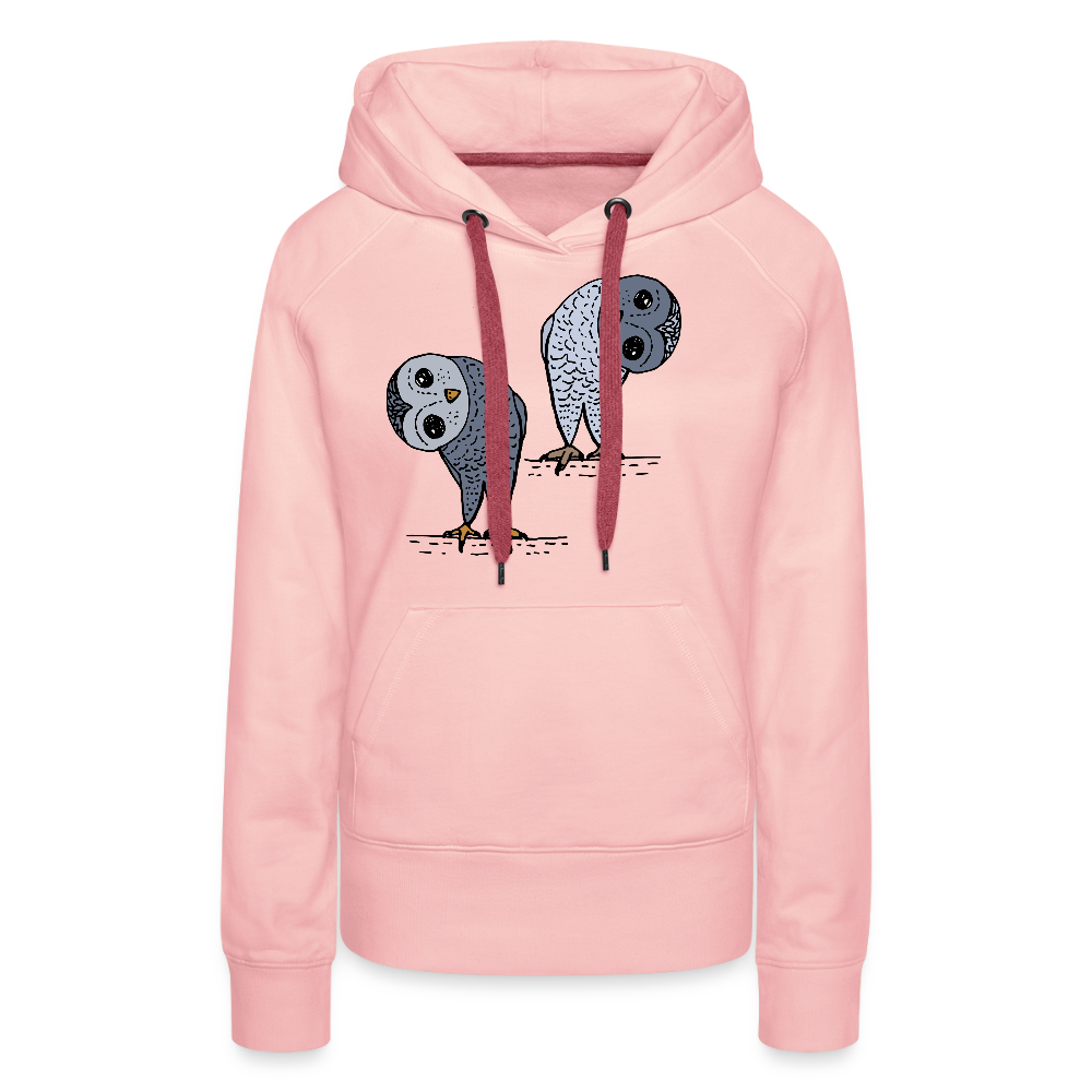 Frauen Premium Hoodie - Staunende Eulen - Kristallrosa