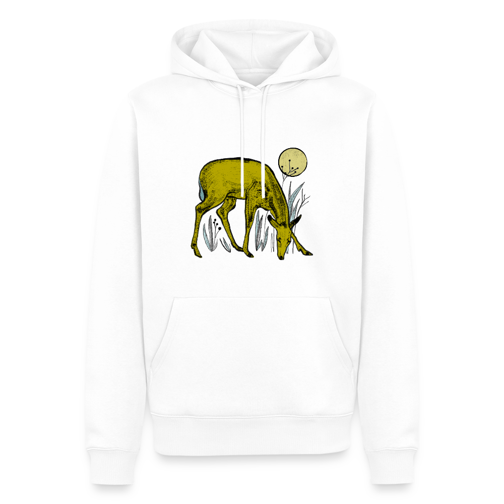Men’s Premium Hoodie "Reh in Olive" - Weiß