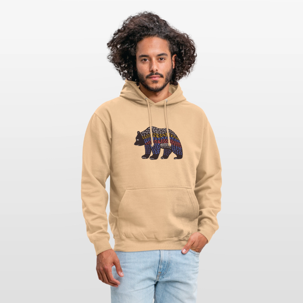 Unisex Hoodie "Bunter Grizzly" - Pfirsich