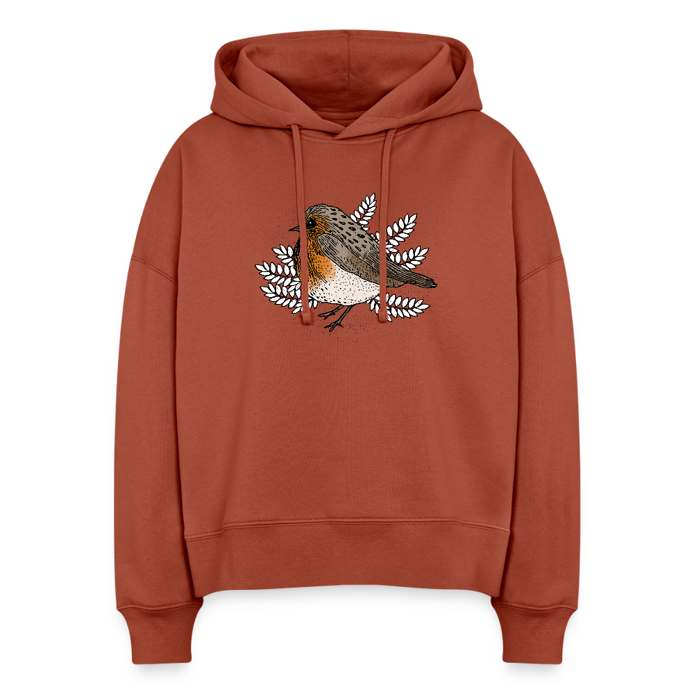 Stanley/Stella Boxy Frauen Bio Hoodie - "Rotkehlchen" - Terrakotta