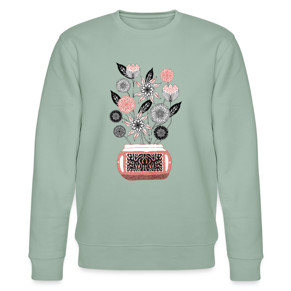 Stanley/Stella Unisex Bio-Sweatshirt - “Vintage Vase” - Helles Graugrün
