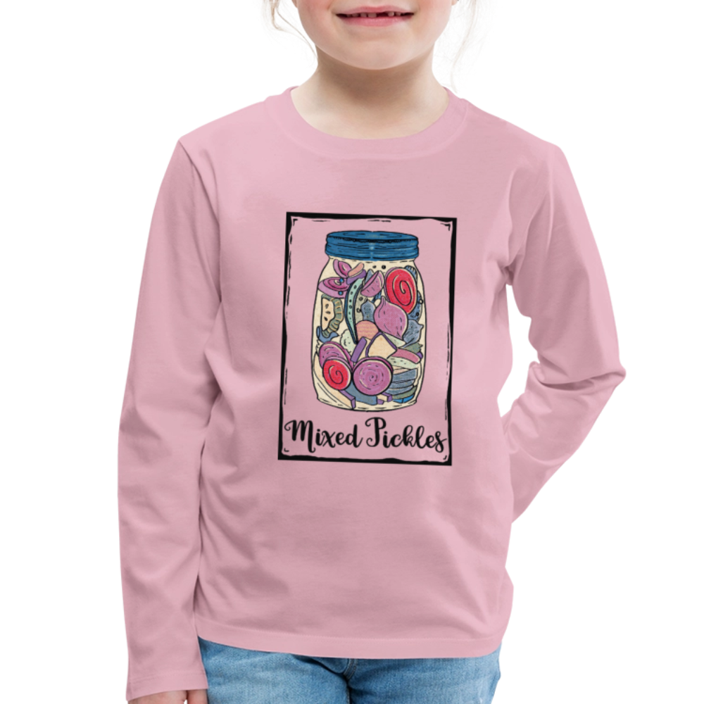 Kinder Premium Langarmshirt - “Mixed Pickles” - Hellrosa