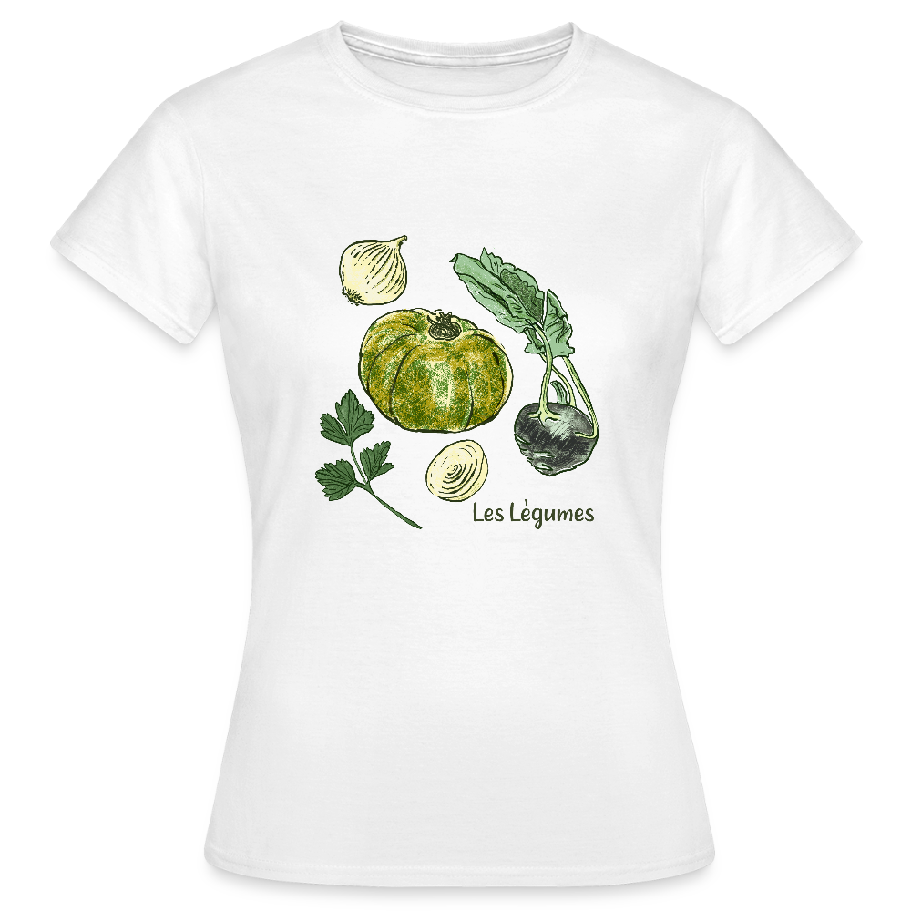 Frauen T-Shirt- “Gemüse Collection Print” - Weiß
