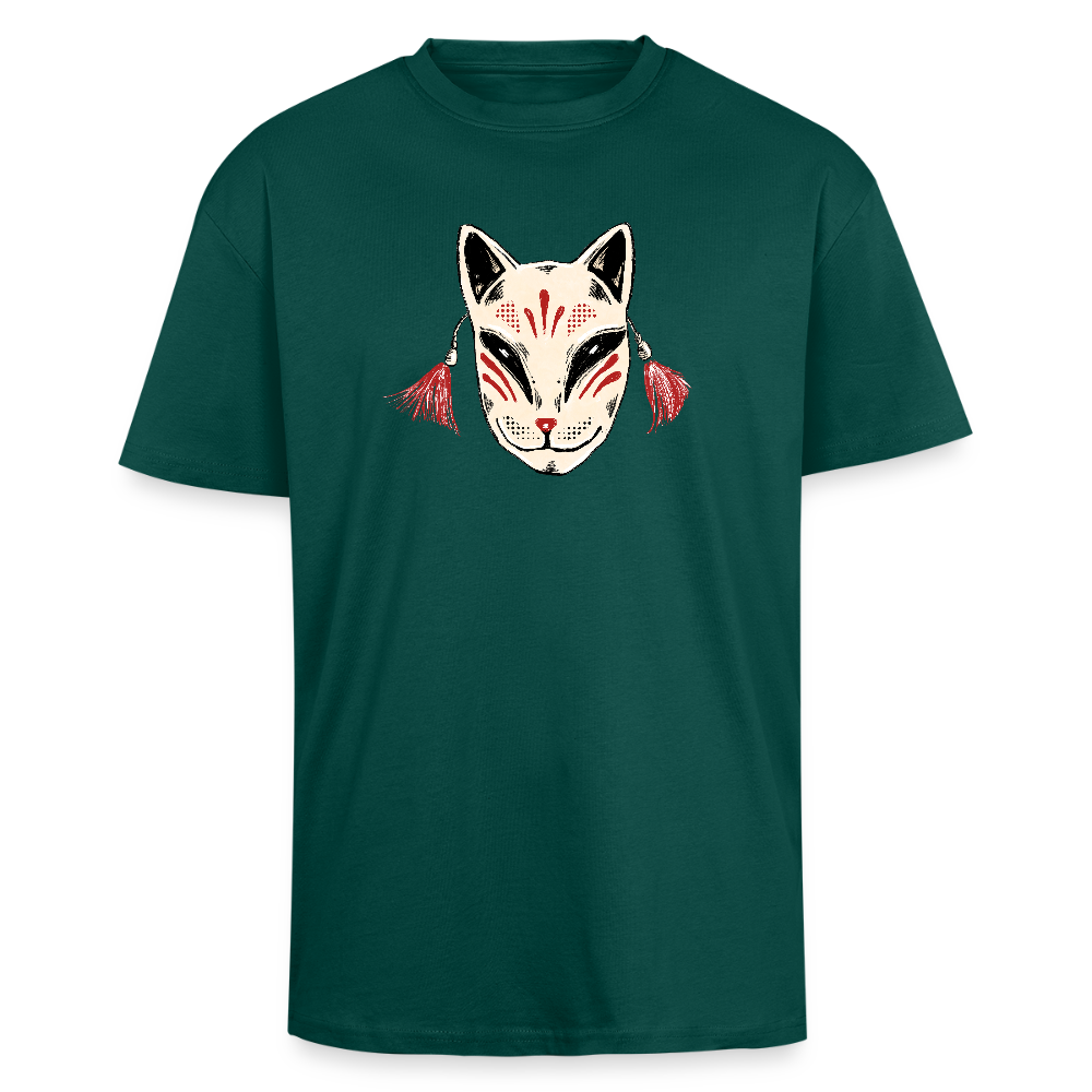 Heavy Oversize T-Shirt - “Japanische Maske” - hunter Green