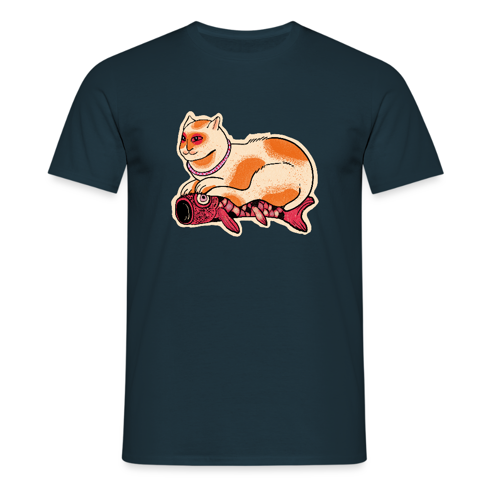 Männer T-Shirt - “Katze & Koinobori” - Navy