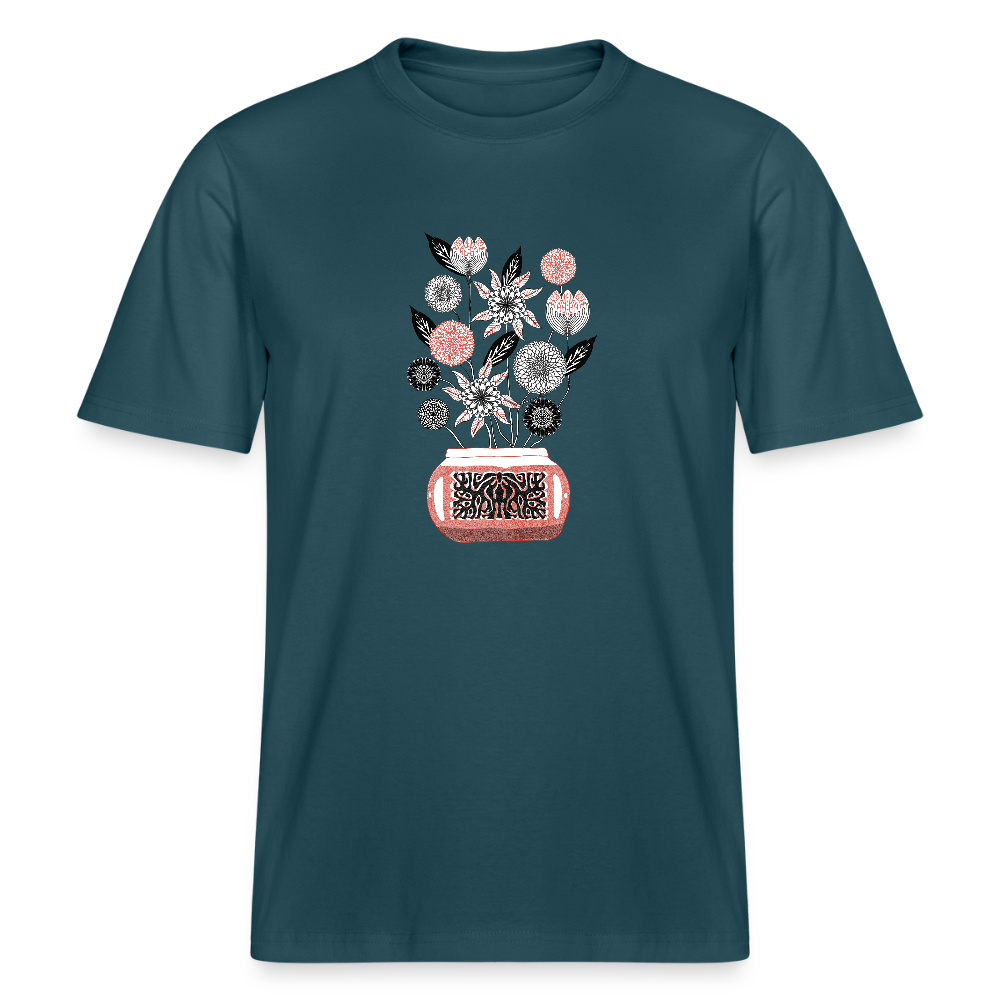 Stanley/Stella Relaxed Fit Unisex Bio-T-Shirt - “Vintage Vase” - Dunkles Petrol