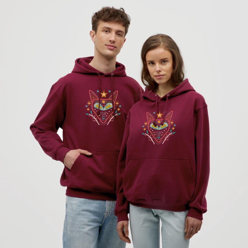 Unisex Hoodie "Nachtfuchs" - Bordeaux