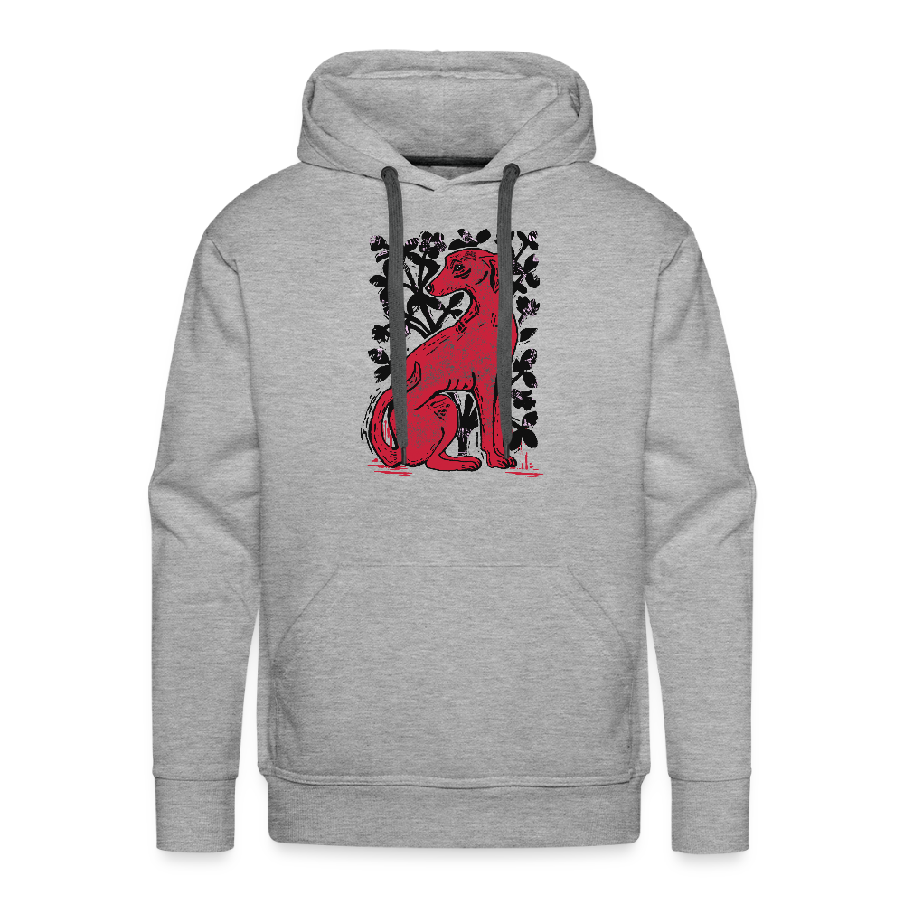 Men’s Premium Hoodie - “Medieval Dog” - Grau meliert