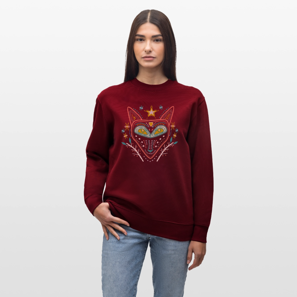 Männer Bio-Sweatshirt "Nachtfuchs" - Burgunderrot