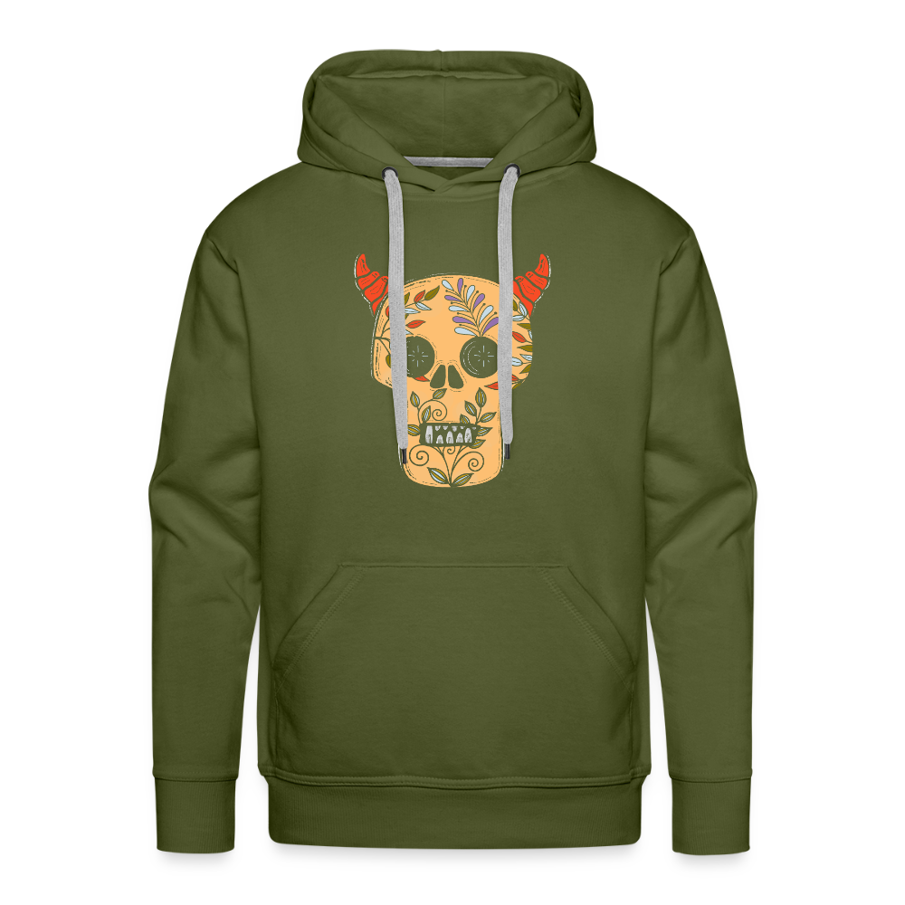Men’s Premium Hoodie "Teufelsschädel" - Olivgrün