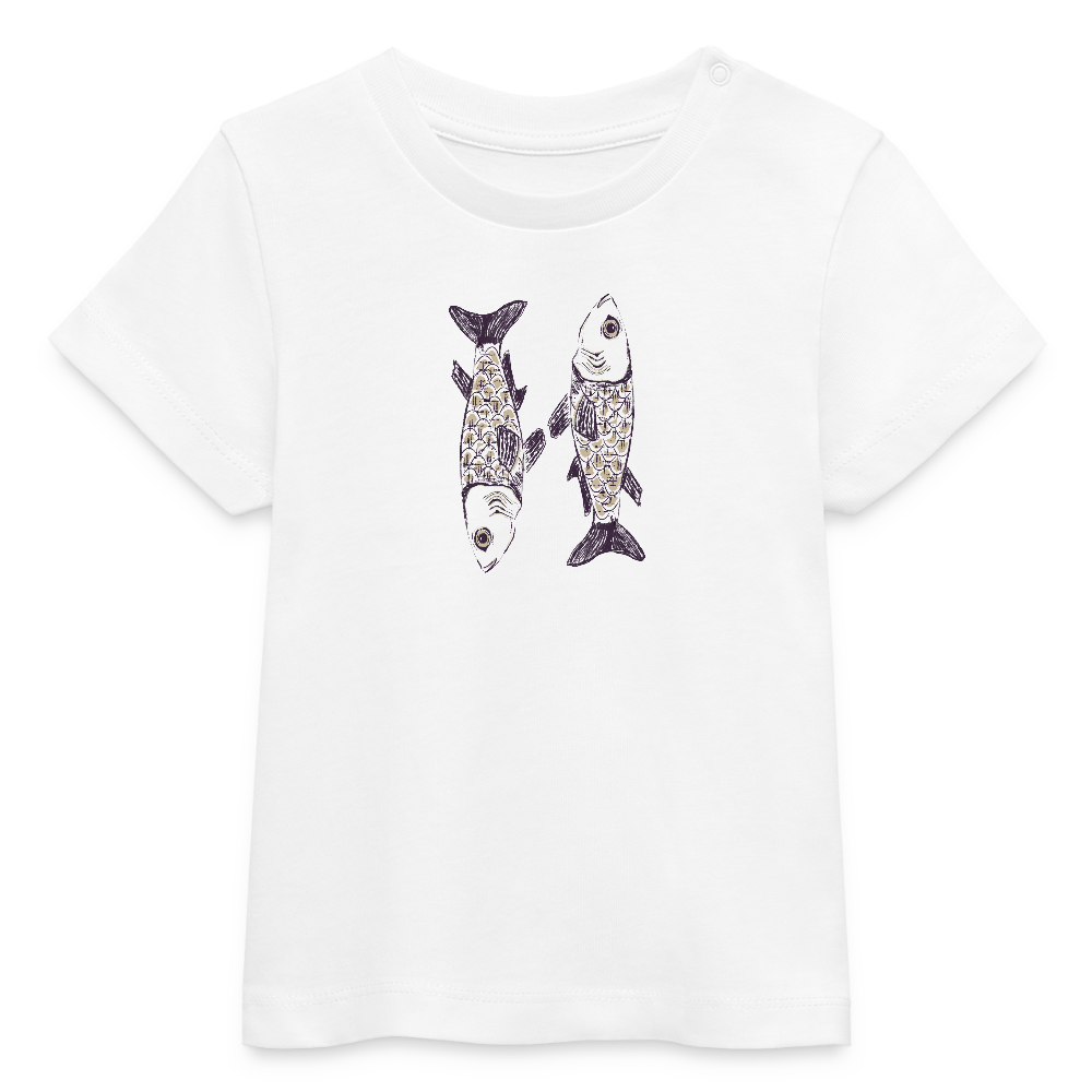Stanley/Stella Baby Bio-T-Shirt - “Zwei Sardinen” - Weiß