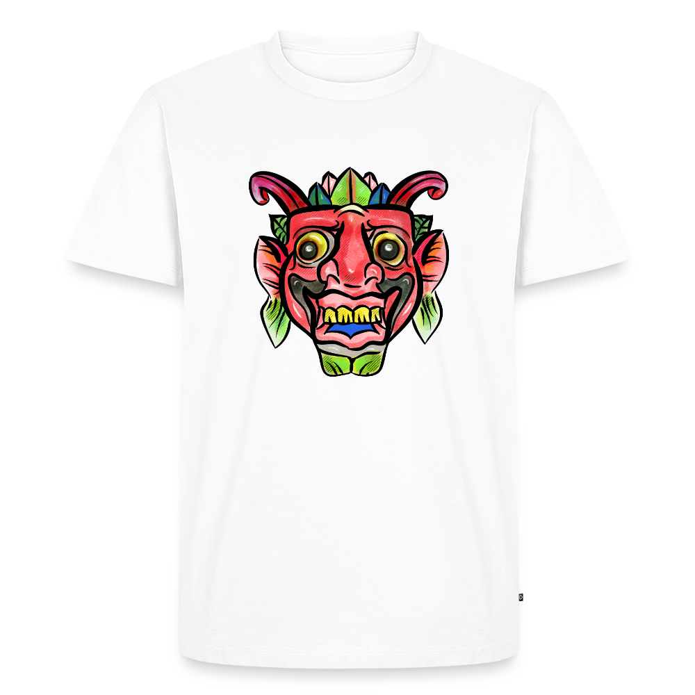 Männer Premium T-Shirt "Bunte Maske" - Weiß
