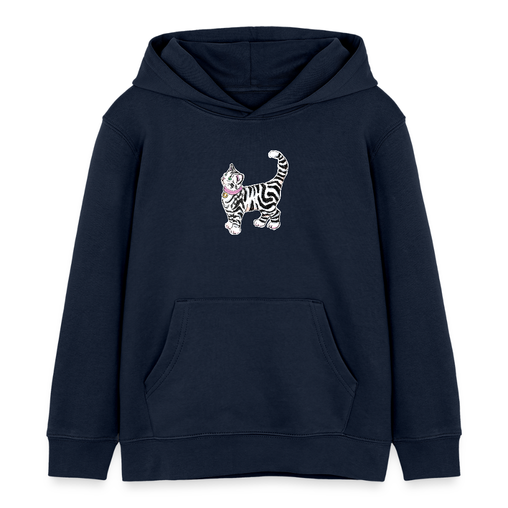 Stanley/Stella Kinder Bio-Hoodie - “Getigerte Katze” - Navy