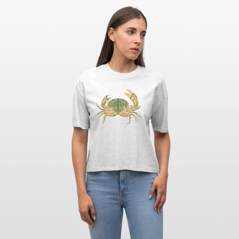 Stanley/Stella Frauen Boxy Bio-T-Shirt - “Vintage Taschenkrebs” - Weiß meliert