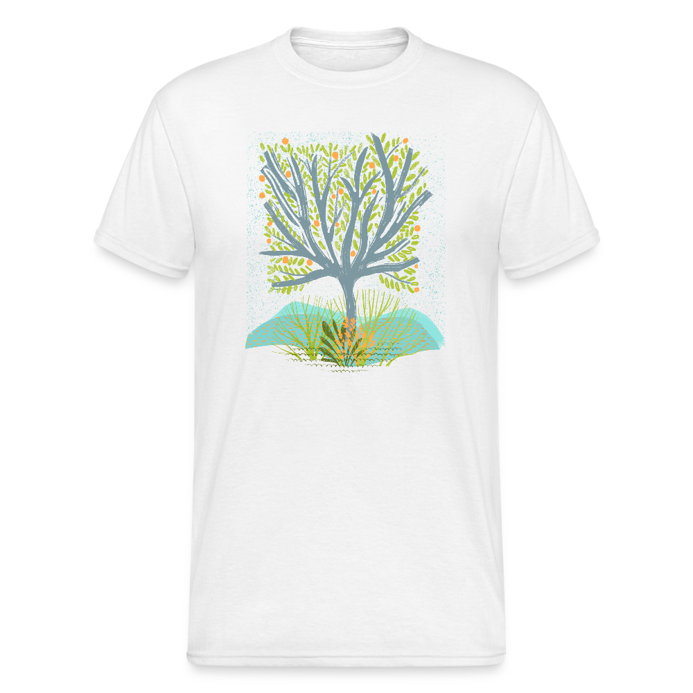 Männer Gildan Heavy T-Shirt - “Frühlingswiese” - Weiß