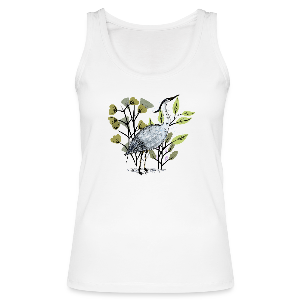 Frauen Bio Tank Top von Stanley & Stella - Reiher Illustration - Weiß
