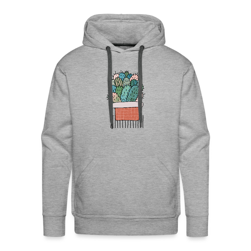 Men’s Premium Hoodie - Kaktus in Terracotta - Grau meliert