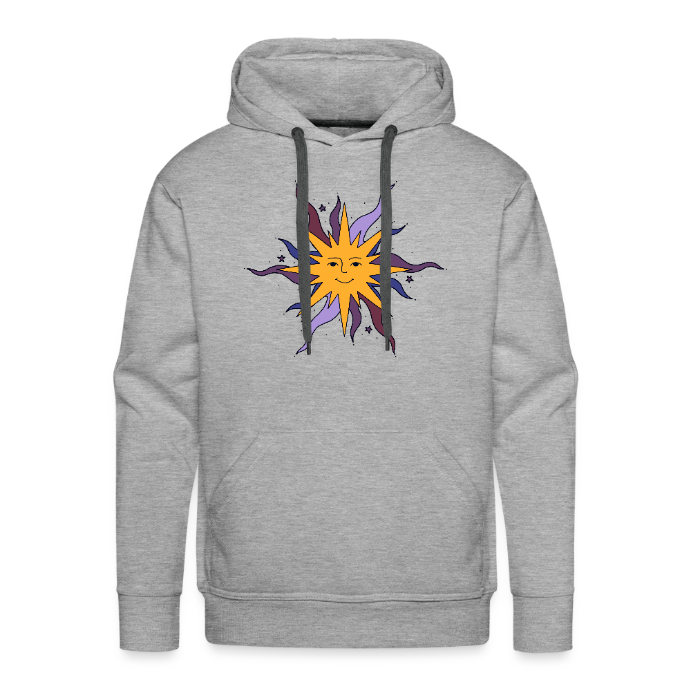 Men’s Premium Hoodie - “Warme Sonne” - Grau meliert