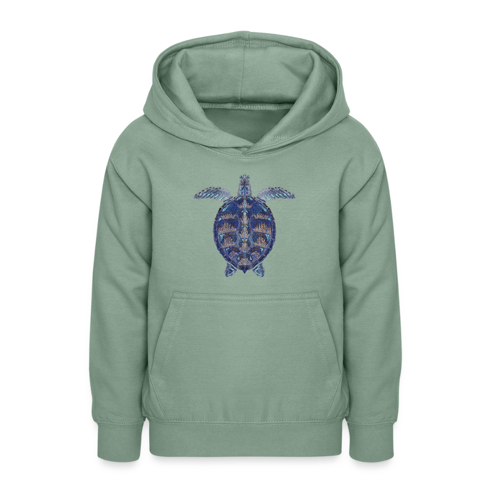 Teenager Hoodie - "Meeresschildkröte" - Graugrün
