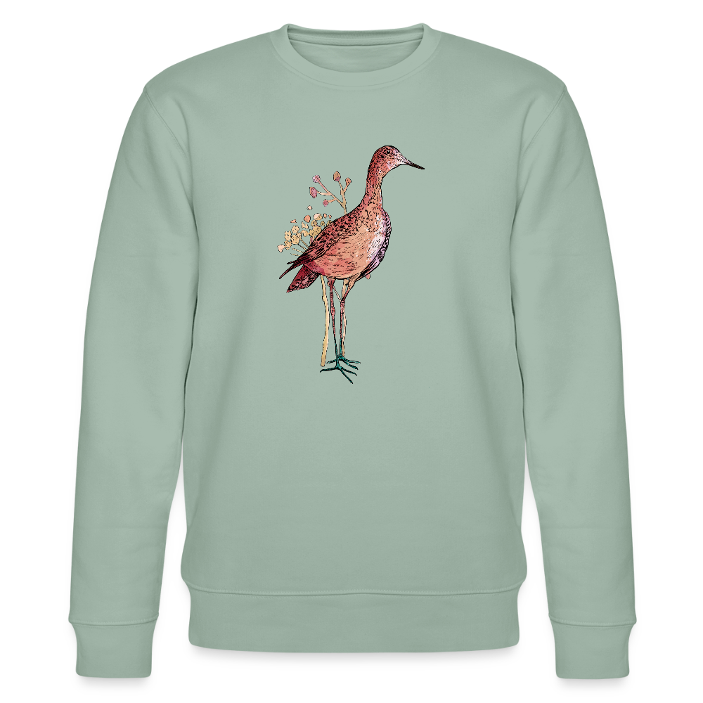 Männer Bio-Sweatshirt - "Gans Grazil" - Helles Graugrün