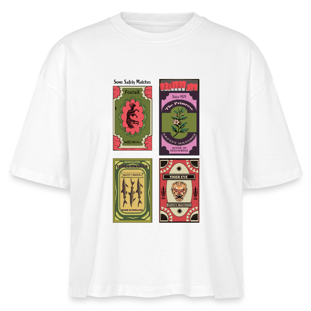 Stanley/Stella Frauen Boxy Bio-T-Shirt - "Safety Matches" - Weiß