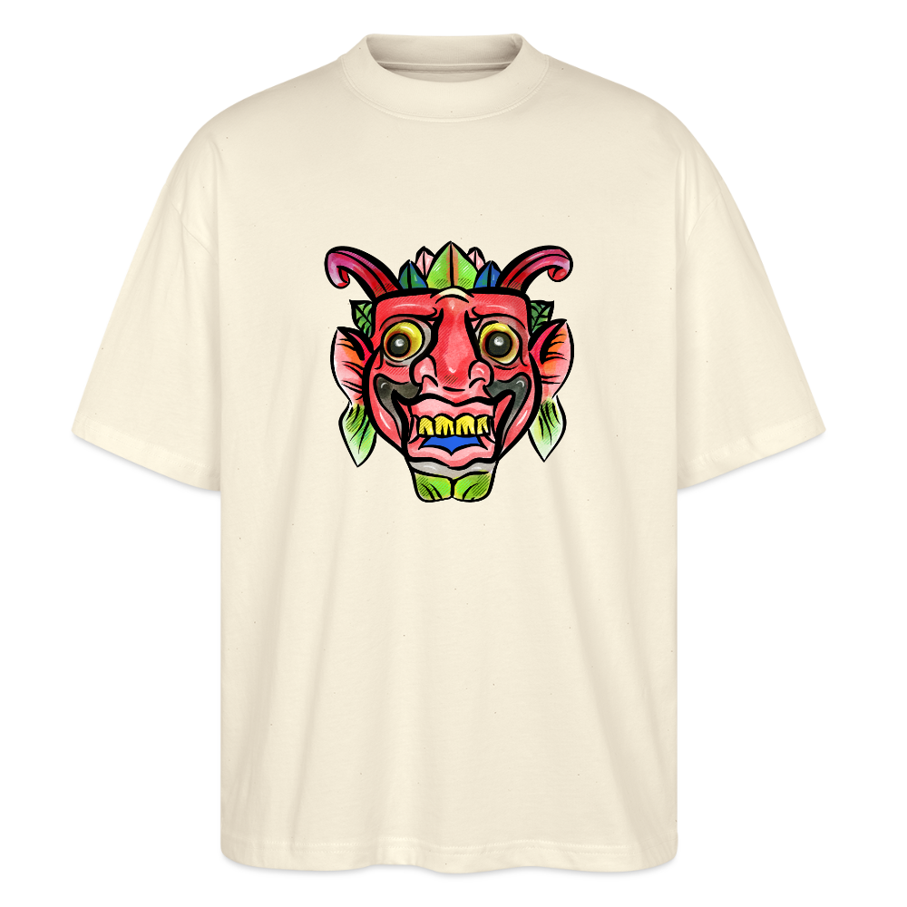 Stanley/Stella Oversized Unisex Bio T-Shirt -"Bunte Maske" - Weißgrau