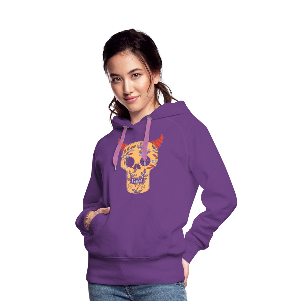 Frauen Premium Hoodie "Teufelsschädel" - Purple