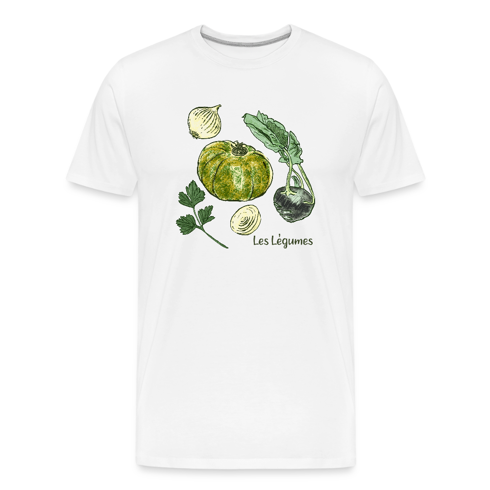 Männer Premium Bio T-Shirt - “Gemüse Collection Print” - Weiß