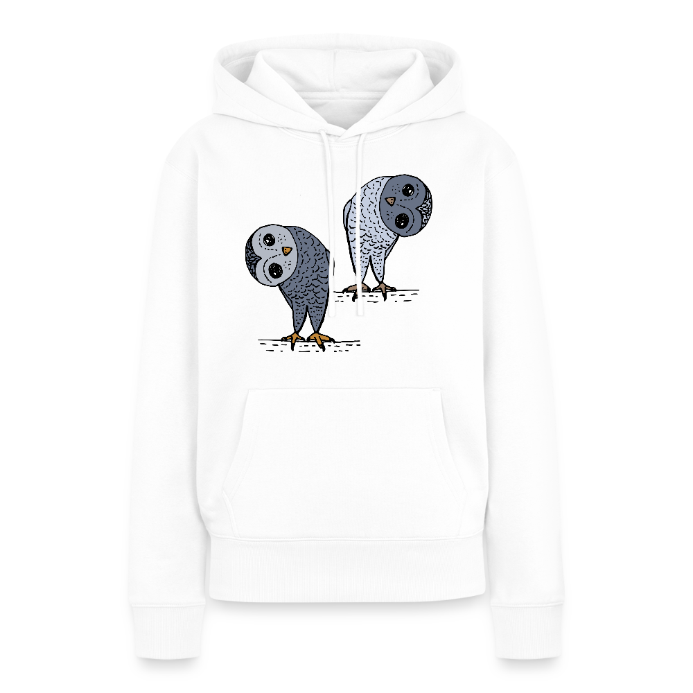 Frauen Premium Hoodie - Staunende Eulen - Weiß