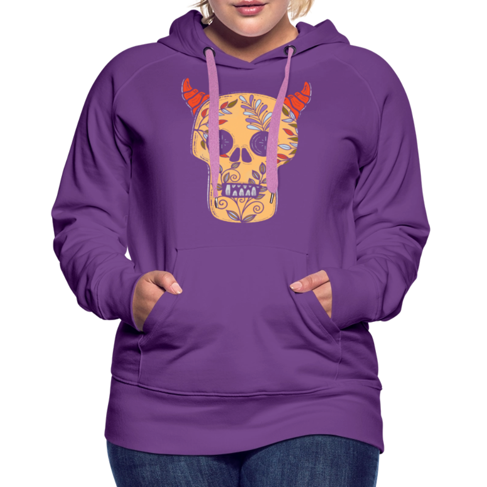 Frauen Premium Hoodie "Teufelsschädel" - Purple