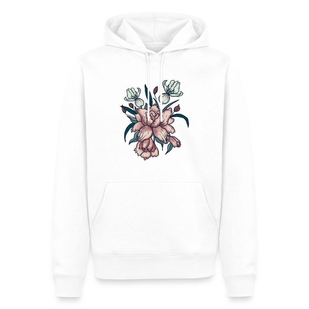 Men’s Premium Hoodie - "Vintage-Orchideen" - Weiß