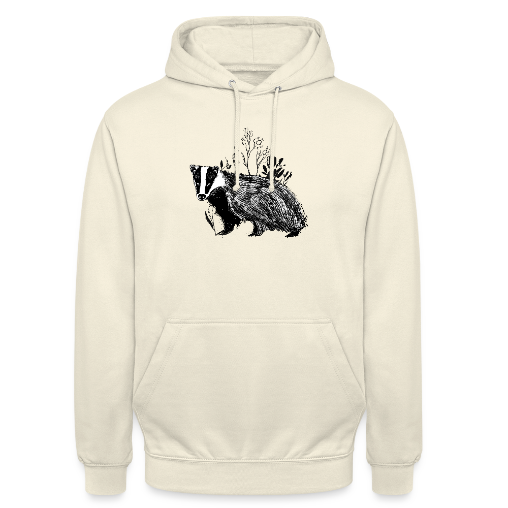 Unisex Hoodie "Dachs im Gras" - Vanille-Milchshake