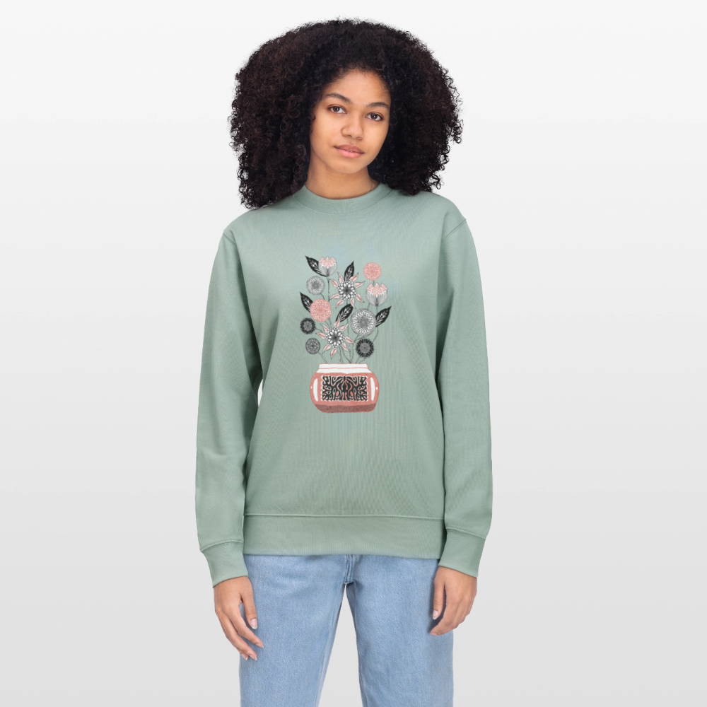 Stanley/Stella Unisex Bio-Sweatshirt - “Vintage Vase” - Helles Graugrün