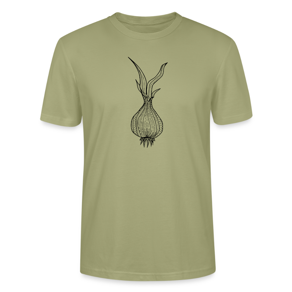 Männer Bio-T-Shirt "Doodle Zwiebel" - Nebelgrün