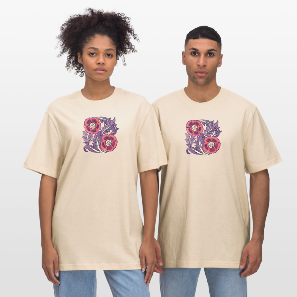 Stanley/Stella Unisex Bio-T-Shirt - “Vintage Poppy“ - Weißgrau