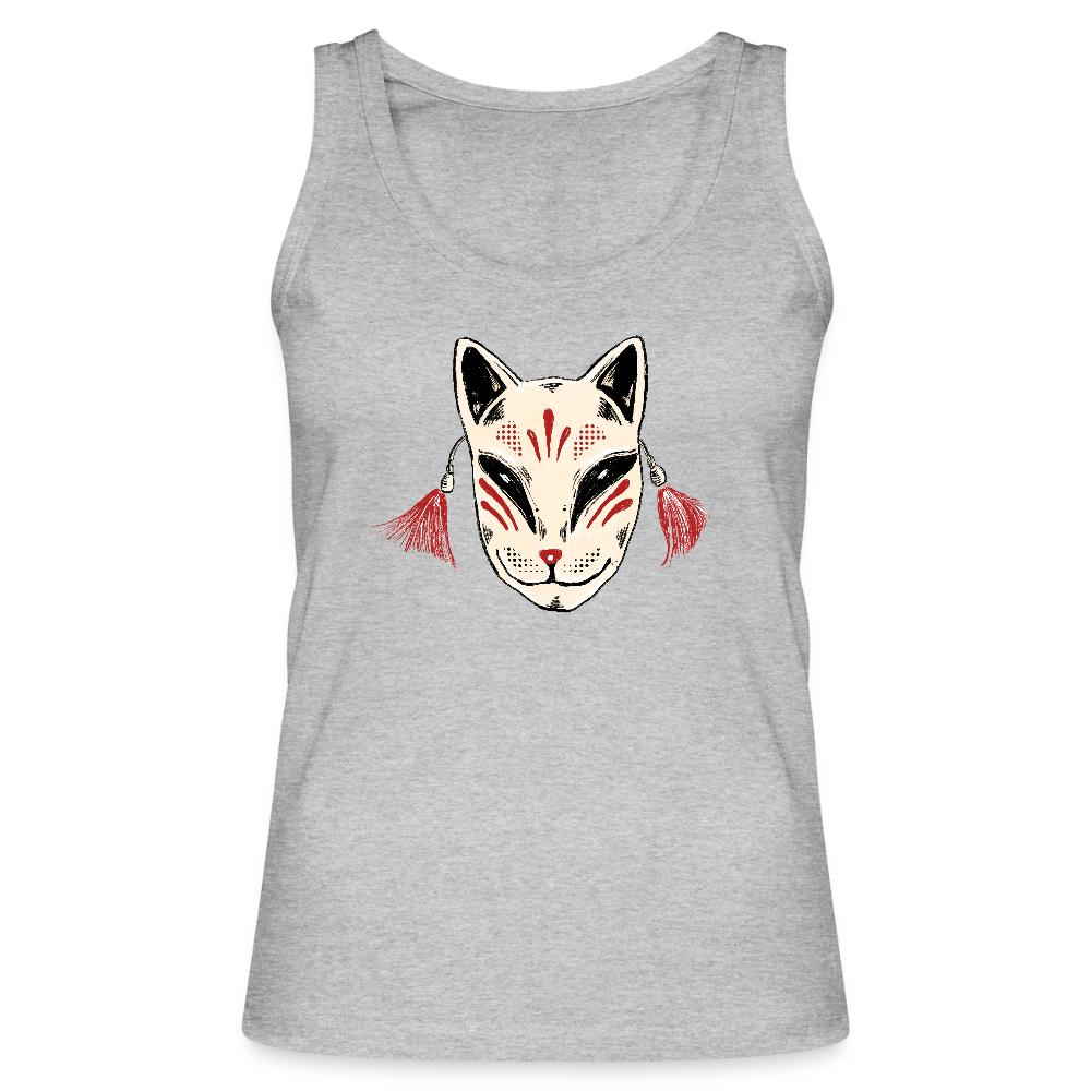 Frauen Bio Tank Top - “Japanische Maske” - Grau meliert