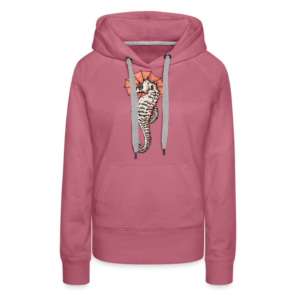 Frauen Premium Hoodie - "Seepferdchen Mandarin" - Malve