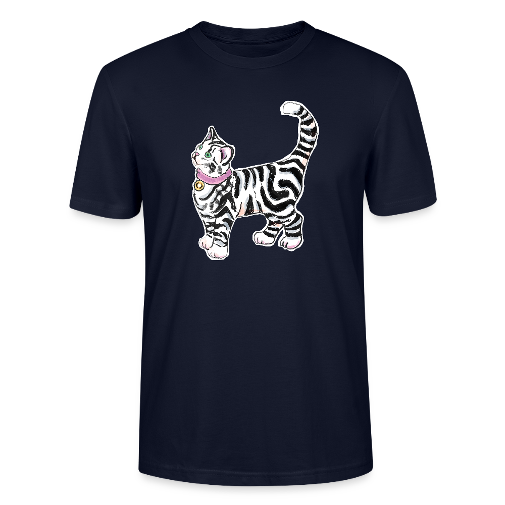 Stanley/Stella Unisex T-Shirt - “Getigerte Katze” - Navy