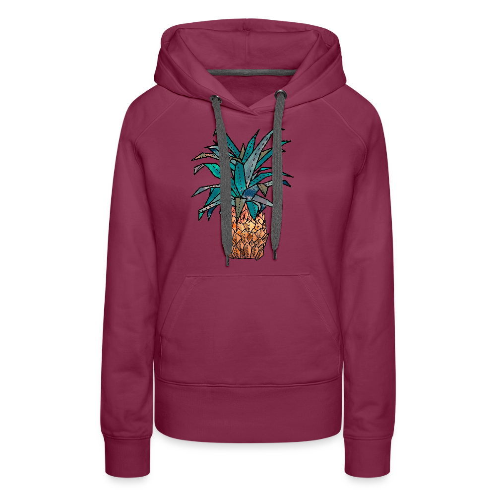 Frauen Premium Hoodie "Ananas Bronze" - Bordeaux
