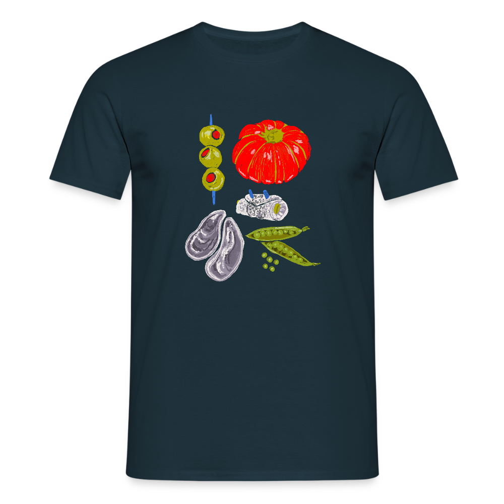 Männer T-Shirt - “Bon Appétit” - Navy