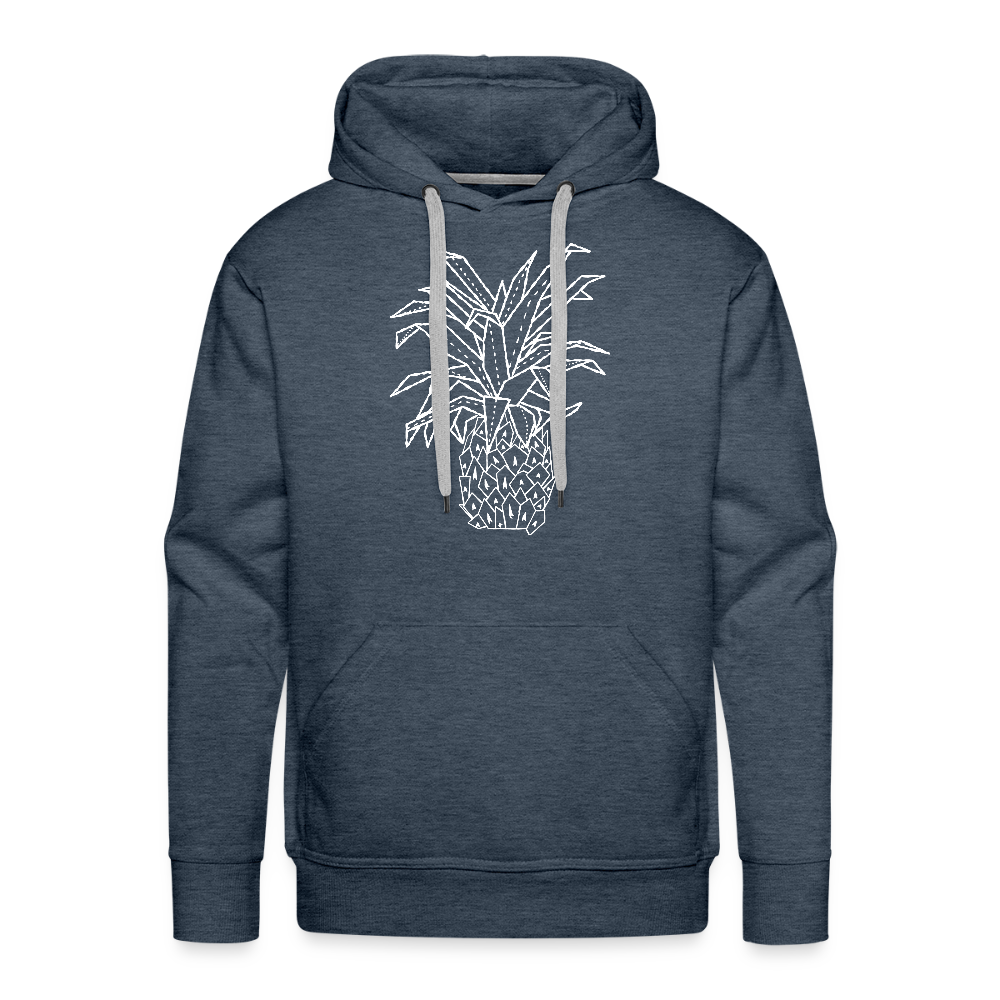 Men’s Premium Hoodie "Grafische Ananas" - Jeansblau