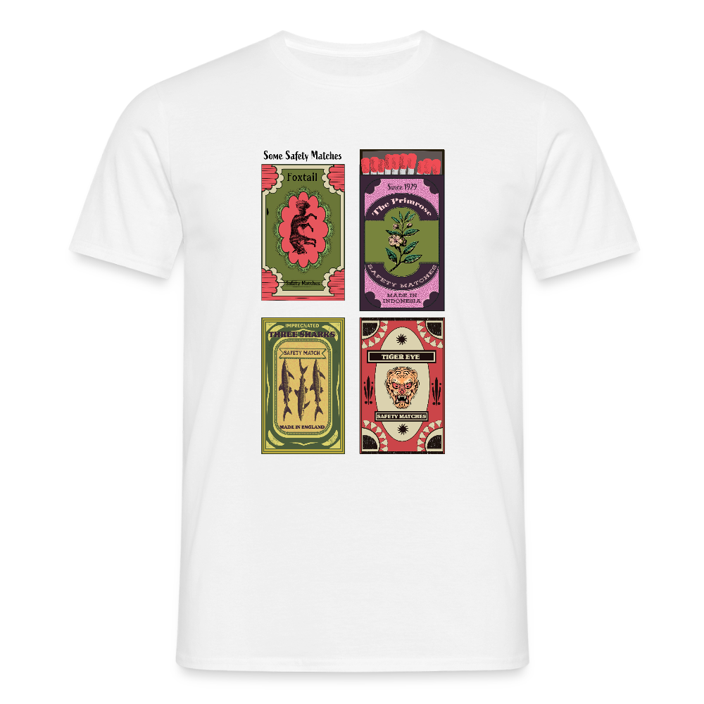 Männer T-Shirt - "Safety Matches" - Weiß