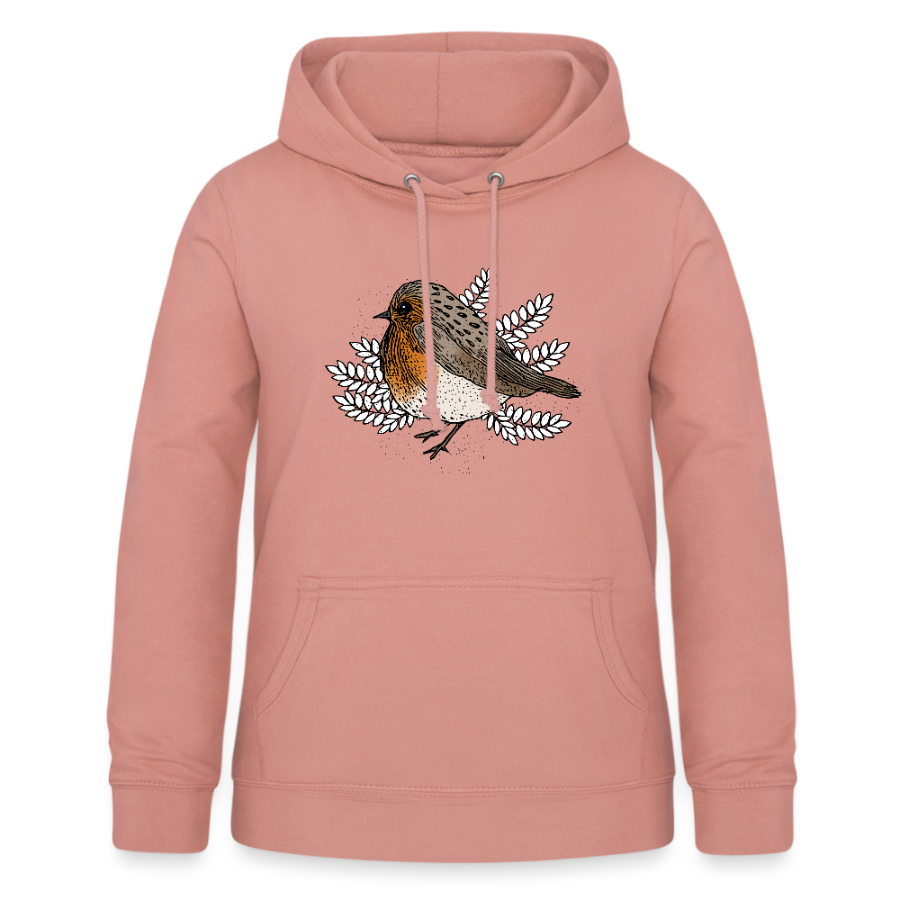 Frauen Kapuzenpullover "Rotkehlchen" - Altrosa